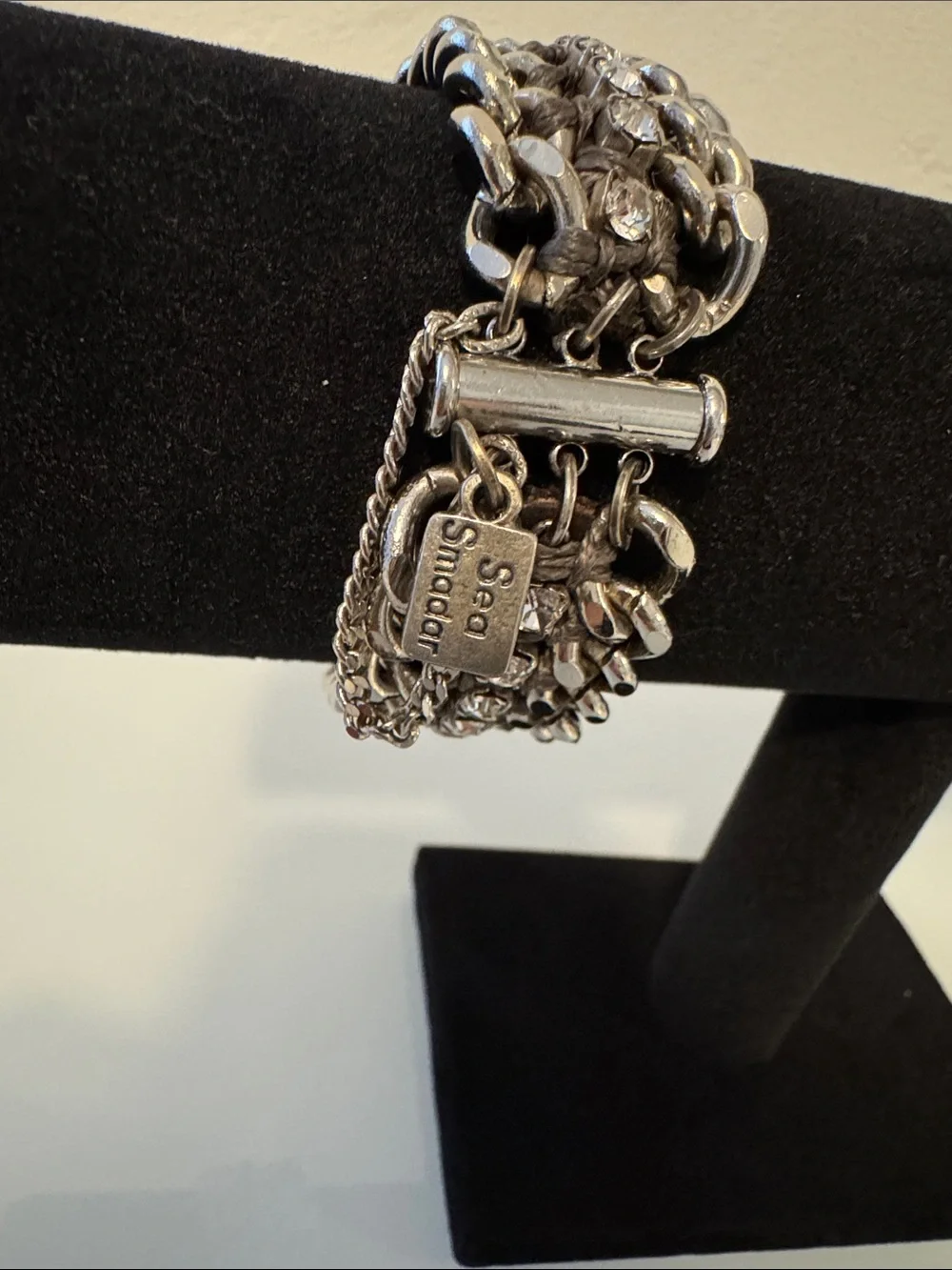 Rhinestone Chain Wrap Bracelet - Silver